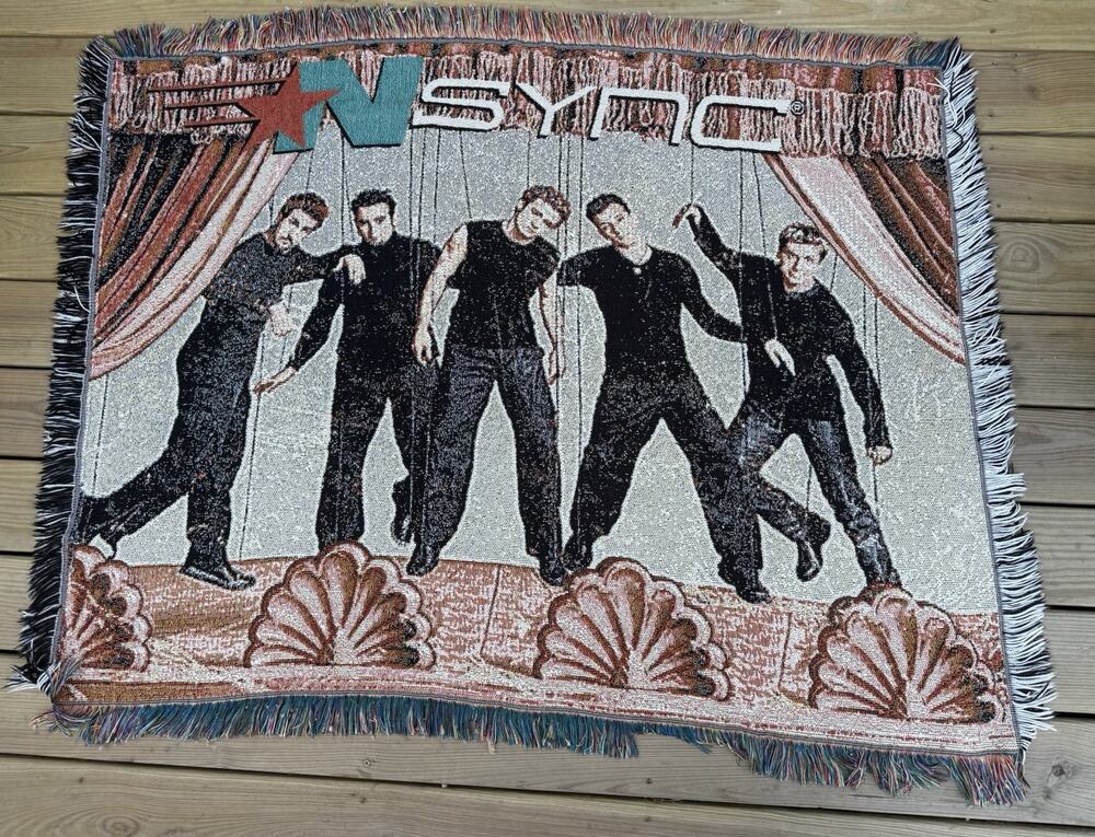Vintage 2000 NSYNC No Strings Attached Woven Throw Blanket Y2K